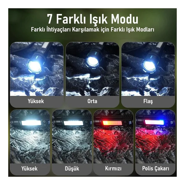 Valkyrie Cob01 LED Şarjlı El Feneri - Görsel 2