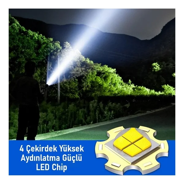 Valkyrie Sj004-1 LED Şarjlı El Feneri - Görsel 2