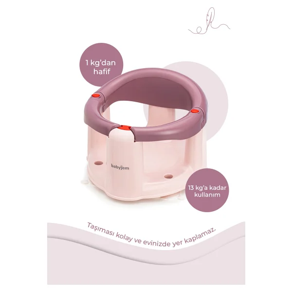 Babyjem Baby Jem Mürdüm Renkli Önden Açılır Banyo Ve Mama Oturağı Pratik Kilit Sistemi İle Konforlu Kullanım - Görsel 5