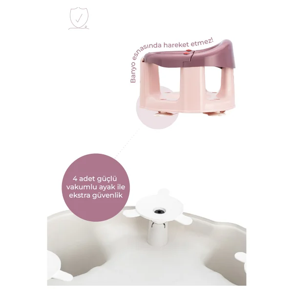 Babyjem Baby Jem Mürdüm Renkli Önden Açılır Banyo Ve Mama Oturağı Pratik Kilit Sistemi İle Konforlu Kullanım - Görsel 6