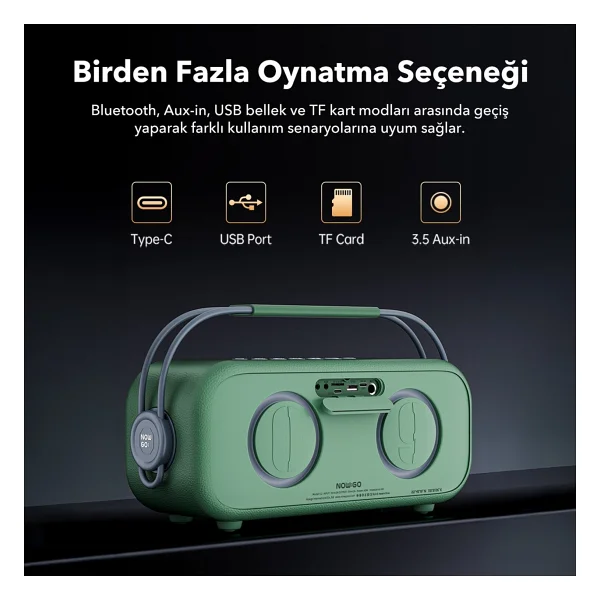 Nowgo C1 Yeşil Bluetooth Hoparlör - Görsel 5
