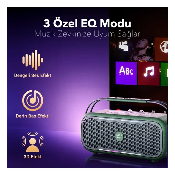 Nowgo C1 Yeşil Bluetooth Hoparlör - Görsel 6