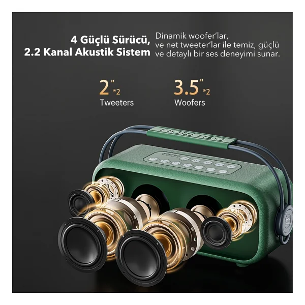 Nowgo C1 Yeşil Bluetooth Hoparlör - Görsel 7