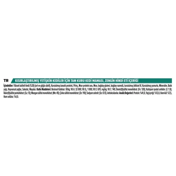 Pro Plan Renal Plus Sterilised Hindili Ve Tavuklu Kısırlaştırılmış 10 Kg + 2 Kg Yetişkin Kedi Maması - Görsel 6