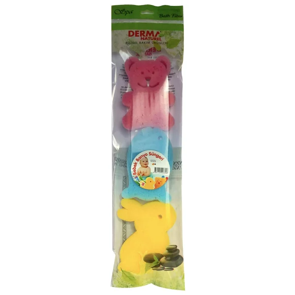 Derma Naturel 3 Lü Renkli Bebek Banyo Süngeri (5 Li Set) - Görsel 2