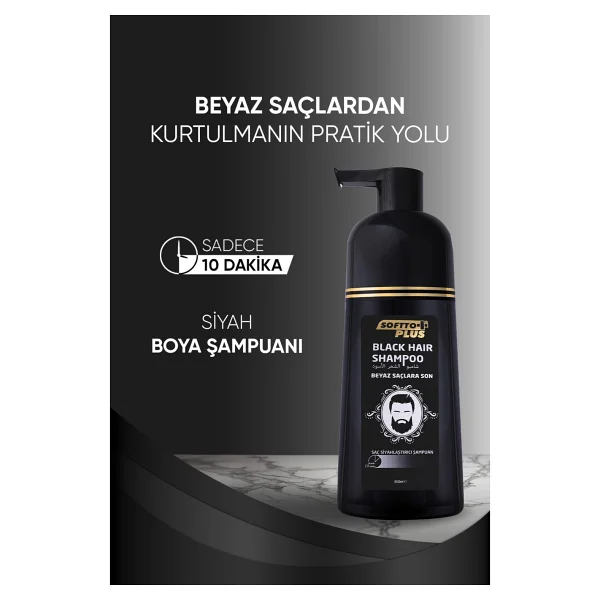 Softto Plus Black Hair 350 Ml Siyah Şampuan - Görsel 6