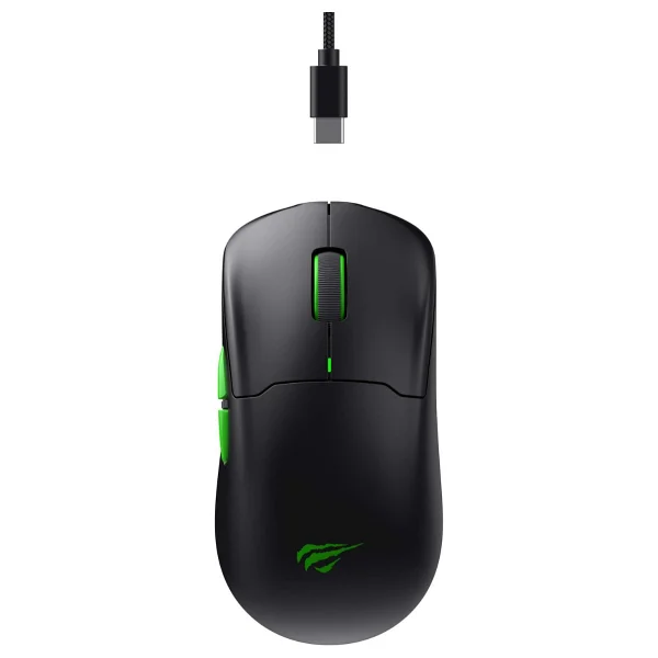 Havit Gamenote Ms975wb Siyah Şarjlı Makrolu Ergonomik Optik Kablolu/Kablosuz Oyuncu Mouse - Görsel 2