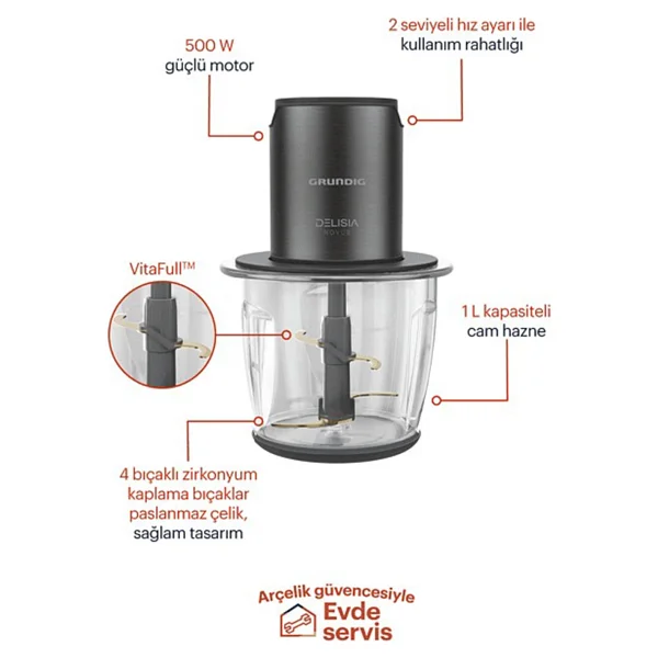 Grundig Do 7266 Cdx Delisia Novus Inox Doğrayıcı - Görsel 5