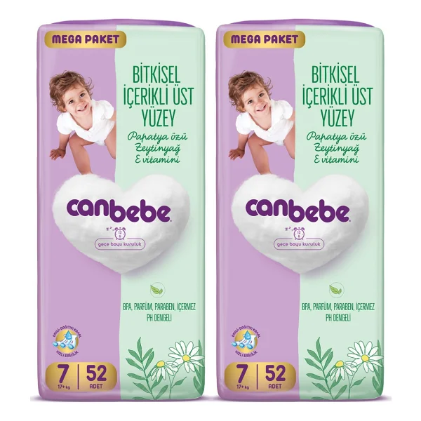 Canbebe 7 Numara Xx Large 52'li 2 Adet Bebek Bezi - Görsel 2