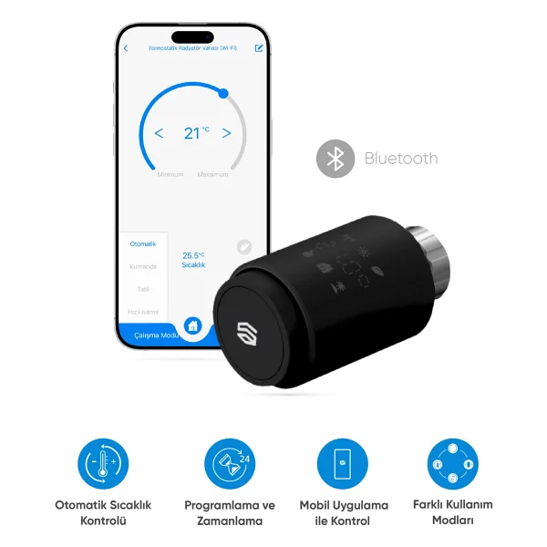 Şımart Sm-Trv-W Wi-Fi Akıllı Termostatik Radyatör Vanası - Görsel 8
