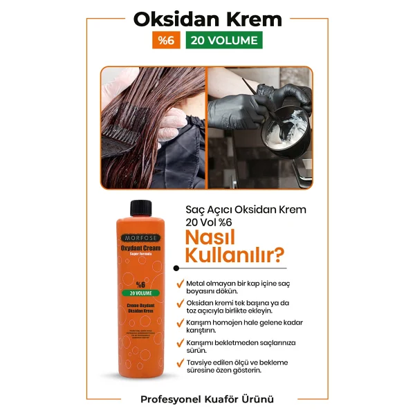 Morfose Amonyaksız Bitkisel Oksidan Krem 1000 Ml - Nötr Renkli, Saç Açıcı Etkili Ve Dermatolojik Olarak Test Edilmiş - Görsel 6