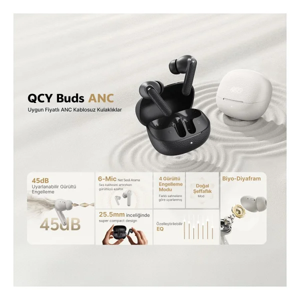 Qcy Buds Ht15 ANC TWS Kulak İçi Bluetooth Kulaklık - Görsel 2