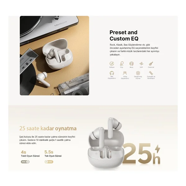 Qcy Buds Ht15 ANC TWS Kulak İçi Bluetooth Kulaklık - Görsel 6