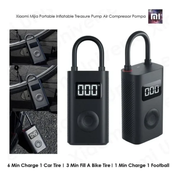 Xiaomi Mi Taşınabilir Şarjlı Kompresör - Dijital Basınç Göstergesi, LED Işık, 2000mah, Araç Ve Bisiklet Kullanımı - Görsel 8