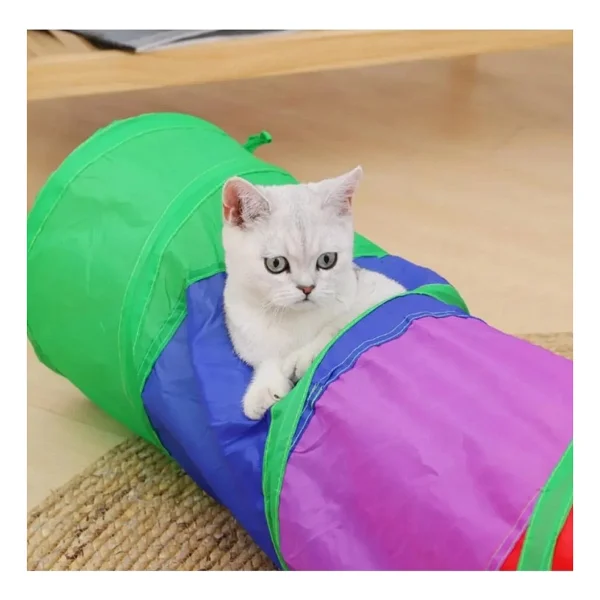 Düz Kedi Tüneli Katlanır Gökkuşağı Uzun Düz Kedi Köpek Oyun Tüneli Evcil Hayvan Oyun Tüneli - Görsel 4