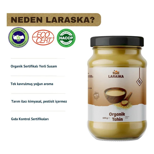 Laraska Organik Tahin 600 Gr - Görsel 2