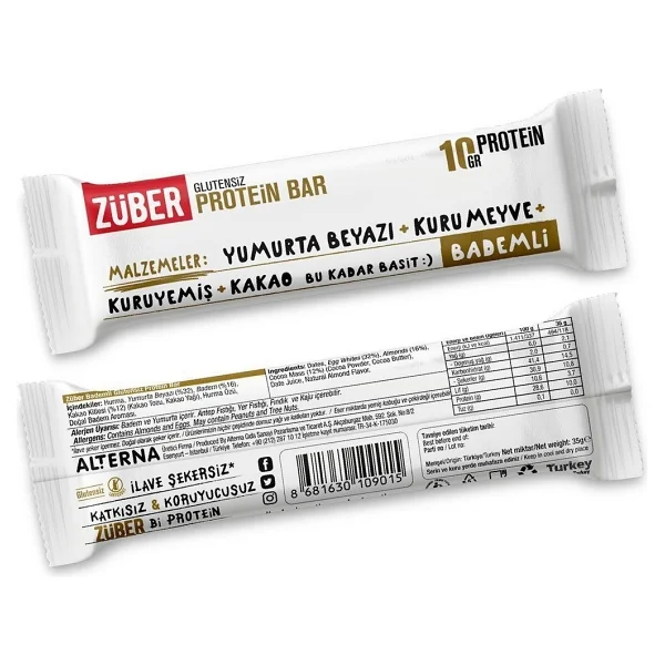 Züber Bademli Protein Bar 40gr X 12 Adet - 35 gr - Görsel 8