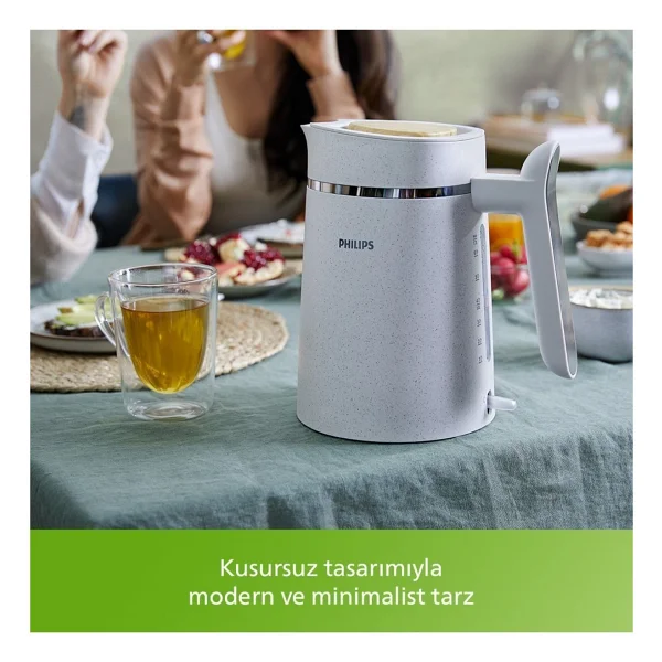 Philips 1,7 L Çelik Su Isıtıcı - Gizli Rezistanslı, Enerji Tasarruflu, Ekru Renk, Hızlı Kaynatma Özellikli - Görsel 7
