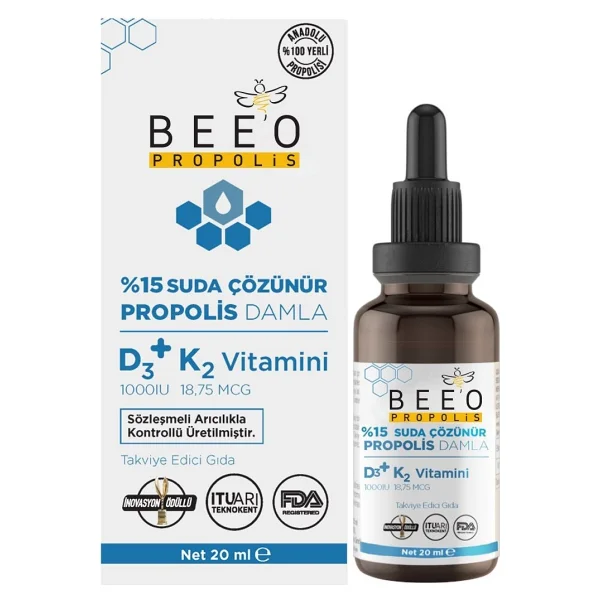 Bee'o Up %15 Propolis D3+K2 Damla 20 Ml - Görsel 2