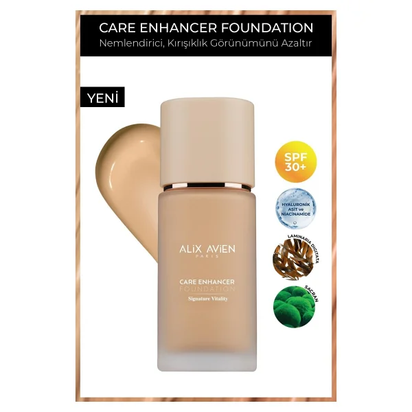 Alix Avien Care Enhancer Kırışıklık Karşıtı Spf 30 812 Soft Peach 30 Ml Likit Fondöten - Görsel 6