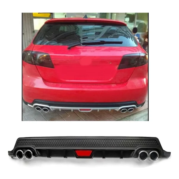 Chevrolet Lacetti Uyumlu Body Kit Difüzör 4 Çıkış Yuvarlak Siyah Model 2 - Görsel 5