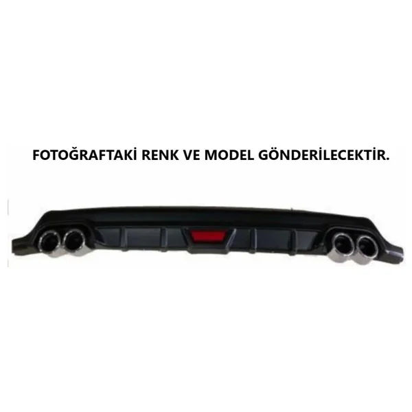 Chevrolet Lacetti Uyumlu Body Kit Difüzör 4 Çıkış Yuvarlak Siyah Model 2 - Görsel 3