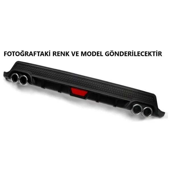 Chevrolet Lacetti Uyumlu Body Kit Difüzör 4 Çıkış Yuvarlak Siyah Model 2 - Görsel 4