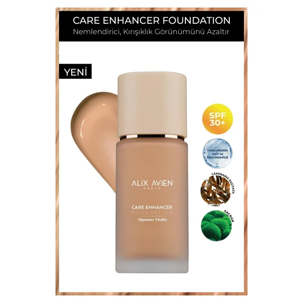 Alix Avien Care Enhancer Kırışıklık Karşıtı Spf 30 818 Golden Honey 30 Ml Likit Fondöten - Görsel 6