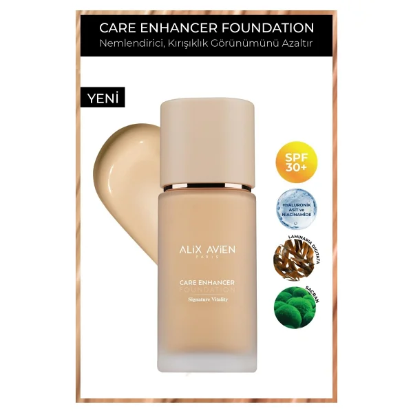 Alix Avien Care Enhancer Kırışıklık Karşıtı Spf 30 806 Pale Apricot 30 Ml Likit Fondöten - Görsel 7