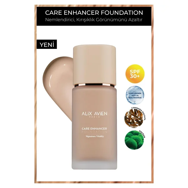 Alix Avien Care Enhancer Kırışıklık Karşıtı Spf 30 809 Peach Buff 30 Ml Likit Fondöten - Görsel 6