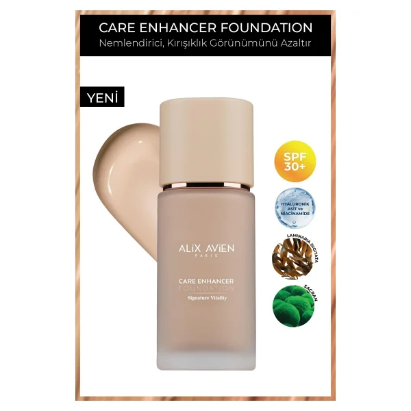 Alix Avien Care Enhancer Kırışıklık Karşıtı Spf 30 802 Sandy Rose 30 Ml Likit Fondöten - Görsel 6