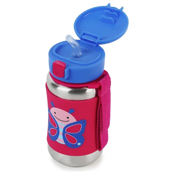 Skip Hop Zoo Kelebek 350 Ml Pipetli Paslanmaz Çelik Suluk - Görsel 2
