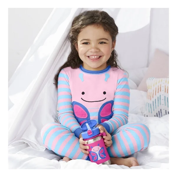 Skip Hop Zoo Kelebek 350 Ml Pipetli Paslanmaz Çelik Suluk - Görsel 3