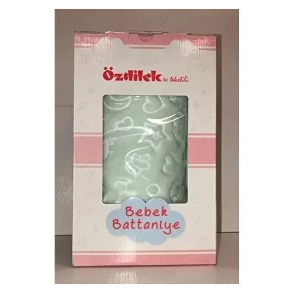 Özdilek Mint Renkli Embos Peluş Bebek Battaniyesi 100x120 Cm Düz Desen İle Rahat Kullanım Sağlar - 100 X 120 Cm - Görsel 2