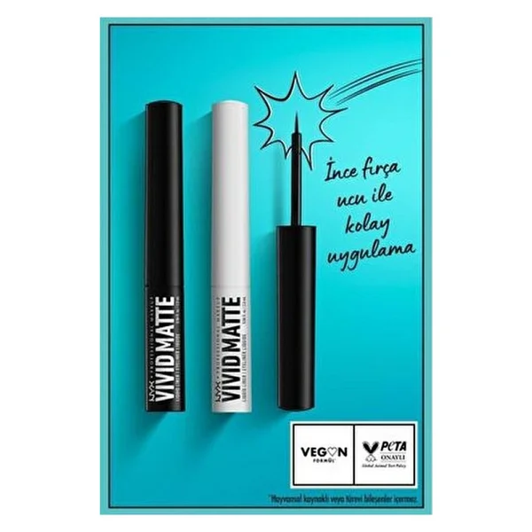 Nyx Professional Makeup Vivid Matte Likit Eyeliner - Görsel 4