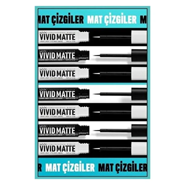 Nyx Professional Makeup Vivid Matte Likit Eyeliner - Görsel 7