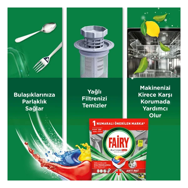 Fairy Platinum Plus Bulaşık Makinesi Tableti 30'lu - Görsel 7