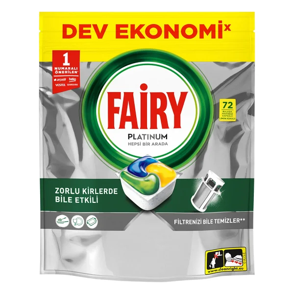 Fairy Platinum Bulaşık Makinesi Tableti 72'li - Görsel 2