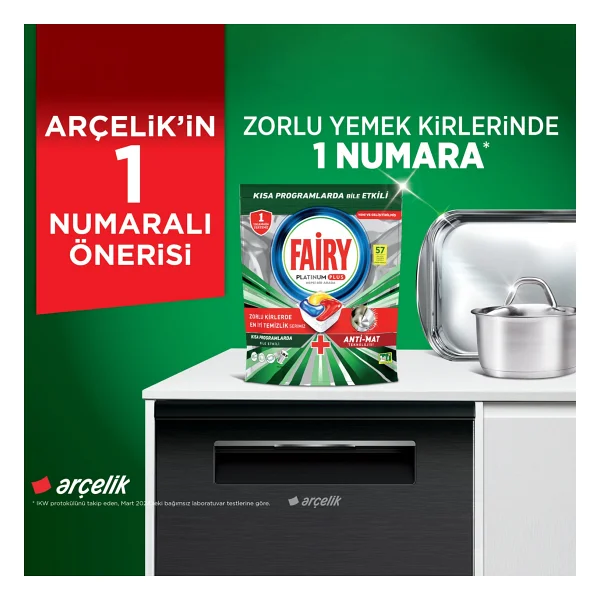 Fairy Platinum Bulaşık Makinesi Tableti 72'li - Görsel 4