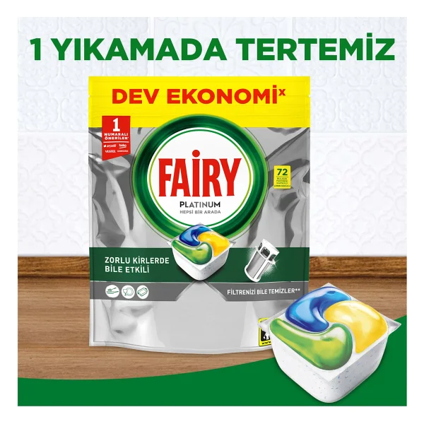 Fairy Platinum Bulaşık Makinesi Tableti 72'li - Görsel 7