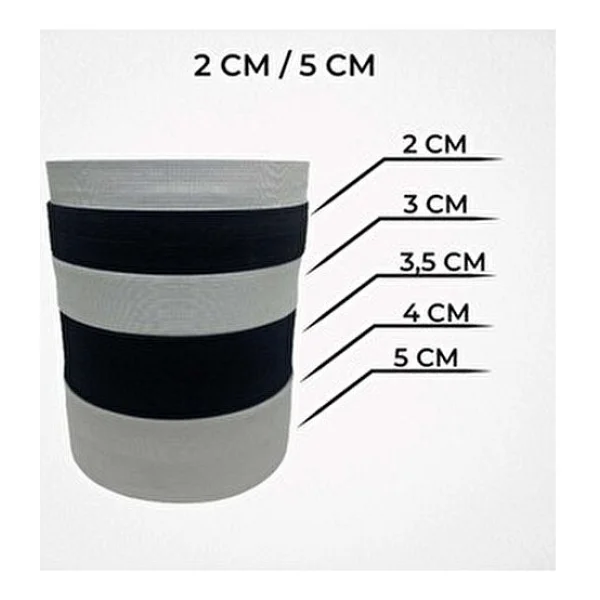Avkar Tekstil 2 Cm 25 Metre Beyaz Örme Lastik Bel Don Paça Lastiği Geniş Lastik Lateks Ürün - Görsel 3