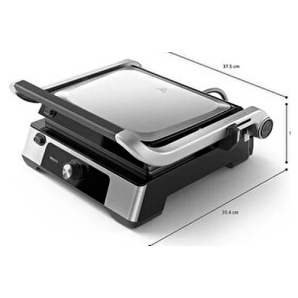 Philips Inox Versuni 5000 Serisi 2200 W Güçlü Izgara Ve Tost Makinesi Yapışmaz Plaka İle Gri Renk - Görsel 5