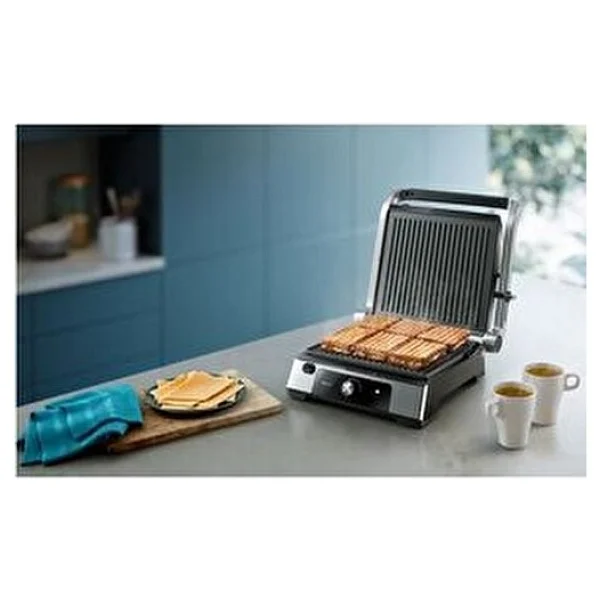 Philips Inox Versuni 5000 Serisi 2200 W Güçlü Izgara Ve Tost Makinesi Yapışmaz Plaka İle Gri Renk - Görsel 6