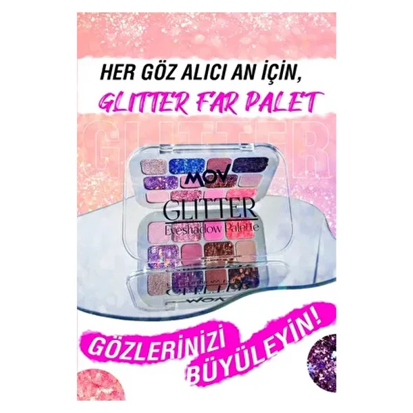 Mov Glitter 12'li Far Paleti - Görsel 5
