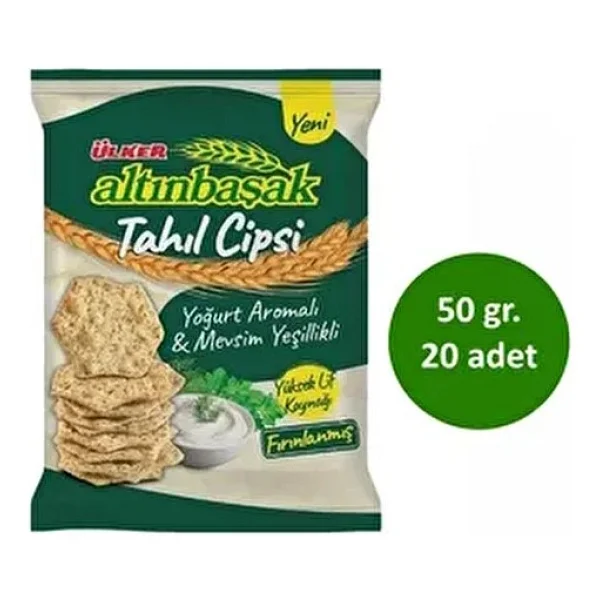 Ülker ALTINBAŞAK Tahıl Cipsi - Yoğurt Aromalı Mevsim Yeşillikli - 50 gram - 20 Adet - Görsel 4