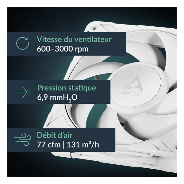 Arctic P12 Pro Pst Acfan00308a Beyaz 12 Cm Kasa Fanı - Görsel 2