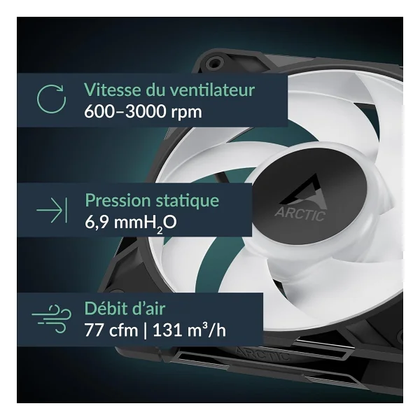 Arctic P12 Pro Argb Acfan00309a Siyah 12 Cm Kasa Fanı - Görsel 2