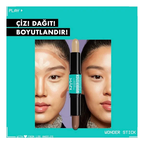 Nyx Professional Makeup Wonderstick Çift Taraflı Light Medium Stick Kontür - Görsel 3
