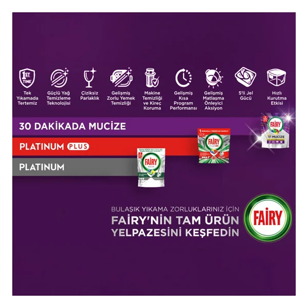 Fairy Mucize Bulaşık Makinesi Tableti 50'li - Görsel 7