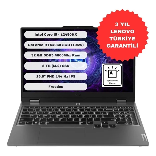 Lenovo Loq 15ıax9 83gs00pgtr İ5-12450hx 8 GB 512 GB SSD Rtx4060 15.6" Full HD Gaming Laptop - Görsel 9